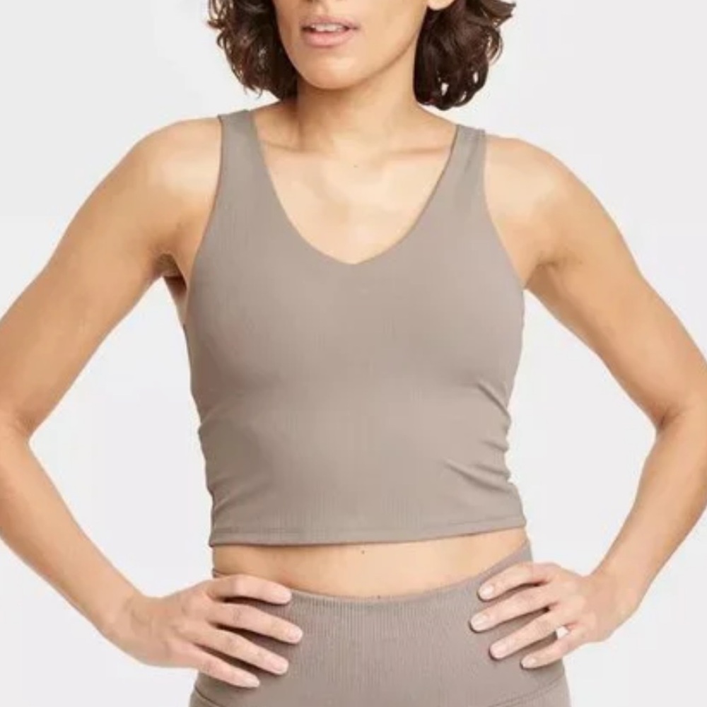 All In Motion - Light support v-neck crop sports bra